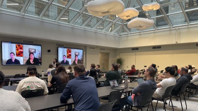A group of Grubhub employees at an ERG event. 